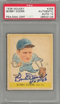 1938 Goudey #258 Bobby Doerr Signed Card - PSA/DNA GEM MT 10